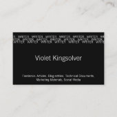 繰り返し語の占有(Writer) 名刺 (正面)