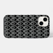 繰り返し黒い楕円 iPhoneケース (裏面横)