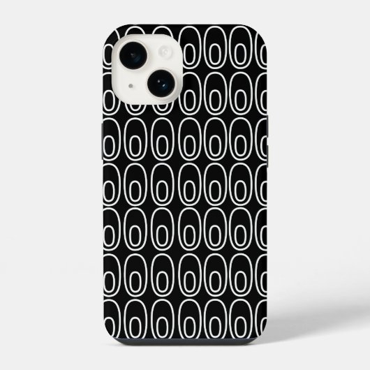 繰り返し黒い楕円 iPhoneケース (裏面)
