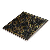 繰り返し黒金ゴールドモザイクアクセント陶磁器タイル タイル (側面)