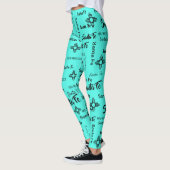 繰り返し2ワードサンタフェジアNMターコイズ レギンス (左)