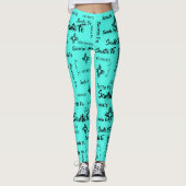 繰り返し2ワードサンタフェジアNMターコイズ レギンス (正面)