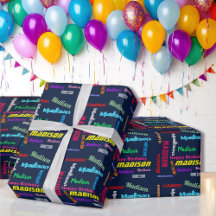 繰り返し 名前 ハッピーバースデー ギフト ラッピング ペーパー