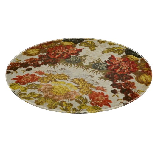 繰り返す花パターンが付いている織物 カッティングボード (角)