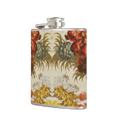 繰り返す花パターンが付いている織物 フラスク (左)