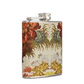 繰り返す花パターンが付いている織物 フラスク (右)