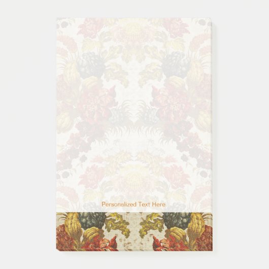 繰り返す花パターンが付いている織物 ポストイット (正面)