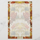 繰り返す花パターンが付いている織物 便箋 (正面)