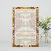 繰り返す花パターンが付いている織物 便箋 (スタンド正面)