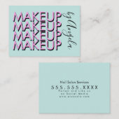 繰り返はっきりしたしメイクサロン爪、 ネイルまつ毛ピンク 名刺 (正面/裏面)