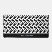 繰り返モダンしパターン白黒 デスクマット (正面)