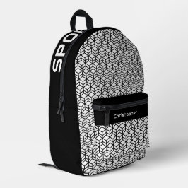 繰り返モダンしパターン白黒 プリントバックパック