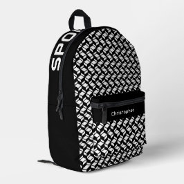 繰り返モダンしパターン白黒 プリントバックパック