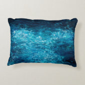 缶の上に海や海の波を描く油絵 アクセントクッション (裏面)