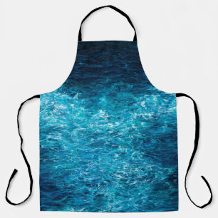 缶の上に海や海の波を描く油絵 エプロン