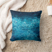  缶の上に海や海の波を描く油絵 クッション (ブランケット)