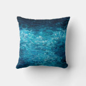  缶の上に海や海の波を描く油絵 クッション (裏面)