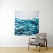 缶の上に海や海の波を描く油絵 タペストリー (インサイチュ)
