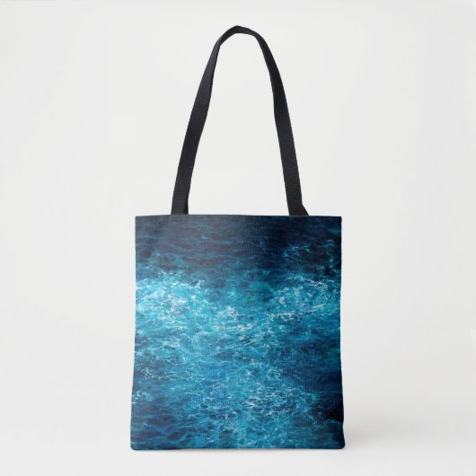 缶の上に海や海の波を描く油絵 トートバッグ (正面)