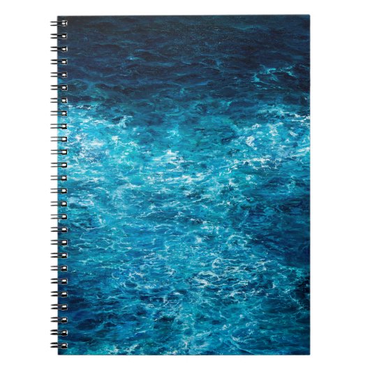 缶の上の海や海の波を示す油絵 ノートブック (正面)