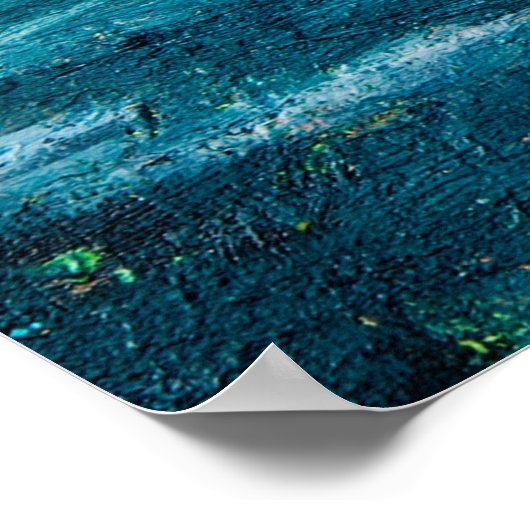 缶の上の海や海の波を示す油絵 ポスター (角)