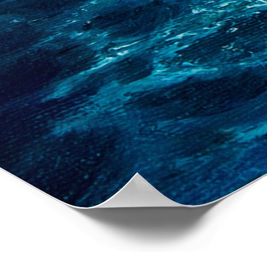 缶の上の海や海の波を示す油絵 ポスター (角)