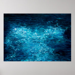 缶の上の海や海の波を示す油絵 ポスター