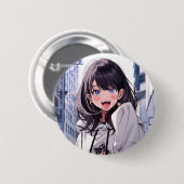 缶バッジ あっかんべーJK｜Badge 寿司娘 GenerativeAI (正面&裏面)