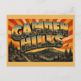 缶メンデン・ヒルズ メイン州 海岸の山々 森林 湖 ポストカード
