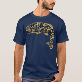 缶メーン州の釣り - レイクパーリンロッジ・ジャックマンTシャツ Tシャツ