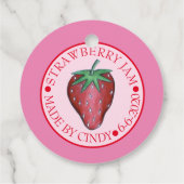 缶入りイチゴのジャムゼリー果実保存食品 フェイバータグ (裏面)