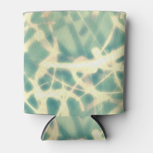 缶冷却器の光で作られたティール（緑がかった色）とくもの巣 缶クーラー (正面)