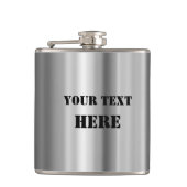 缶屋根からインスパイアされたメタリックデザインのボトル フラスク (正面)