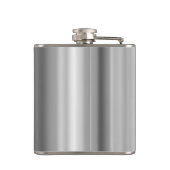 缶屋根からインスパイアされたメタリックデザインのボトル フラスク (裏面)