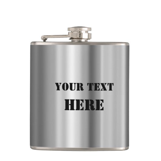 缶屋根からインスパイアされたメタリックデザインフlask フラスク (正面)