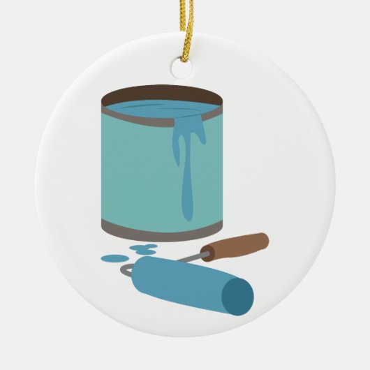 缶絵を描とローラー セラミックオーナメント (正面)