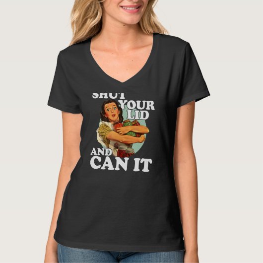 缶詰で蓋を閉めて缶 Tシャツ (正面)
