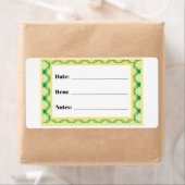 缶詰と食品保管ラベル黄色の緑のフレーム ラベル (インサイチュ)