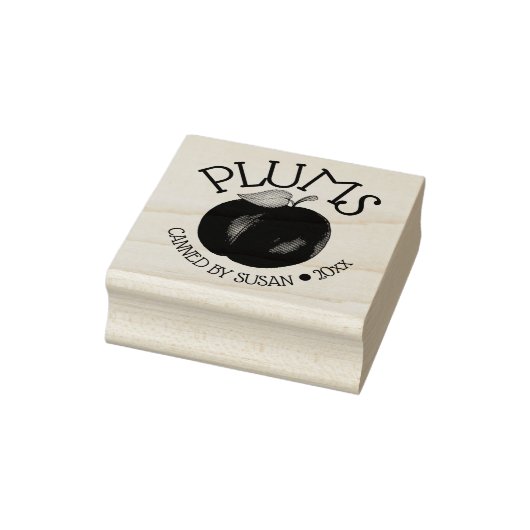 缶詰にした夏の熟した紫梅梅 ラバースタンプ (スタンプ)