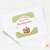 缶詰のイチゴのギンガムスクエアステッカー スクエアシール (封筒)