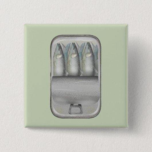 缶詰のイワシ 缶バッジ (正面)