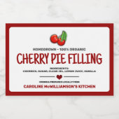 缶詰のチェリー食品ラベル フードラベル (シングルラベル)