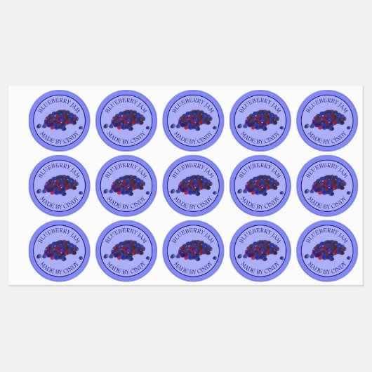 缶詰の自家製ブルーベリージャムゼリー ラベル (シート)