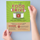 缶詰の食べ物ドライブ食べ物を与えホームレス募金者フライヤー チラシ (手)
