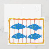 缶詰の魚の絵はがき ポストカード (正面/裏面)