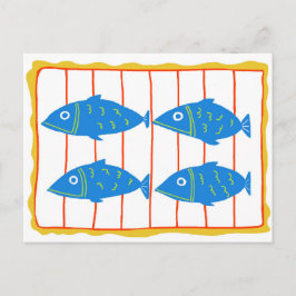 缶詰の魚の絵はがき ポストカード