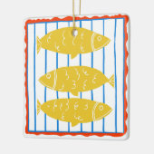 缶詰めの魚のオーナメント セラミックオーナメント (左)