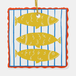 缶詰めの魚のオーナメント セラミックオーナメント