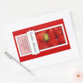 缶詰パーソナライズされた瓶ラベル、カスタムイチゴ 長方形シール (封筒)