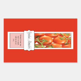 缶詰パーソナライズされた瓶ラベル、カスタムトマト 長方形シール